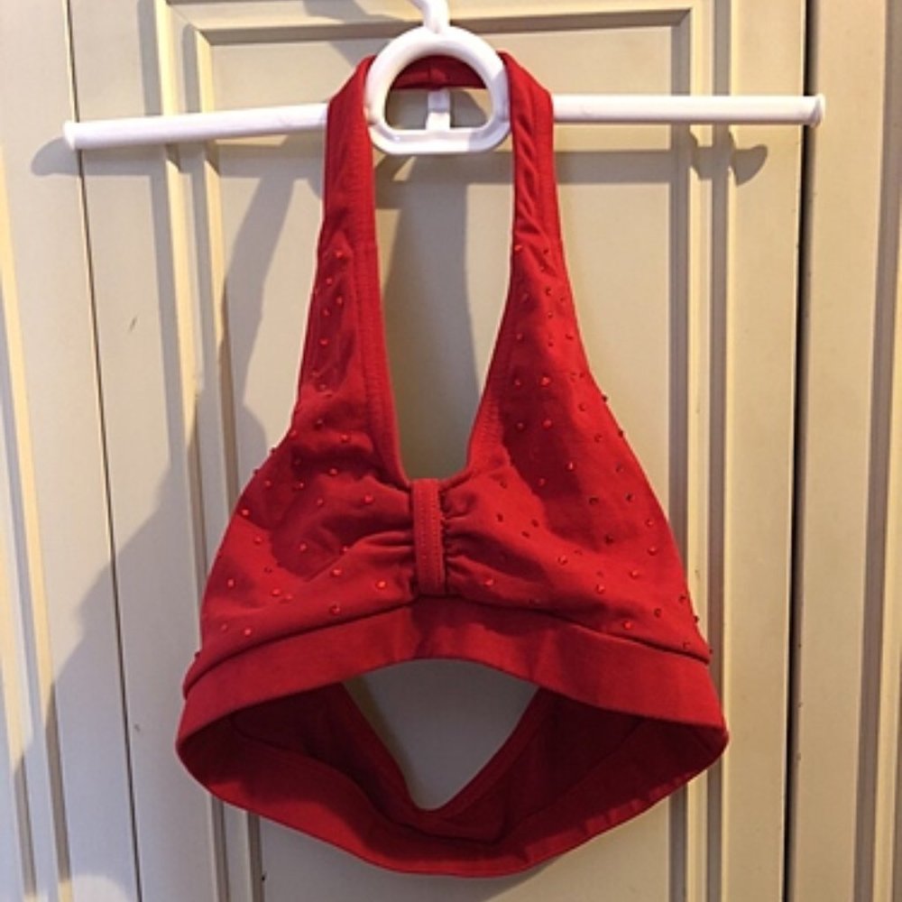 Red dance sports bra
